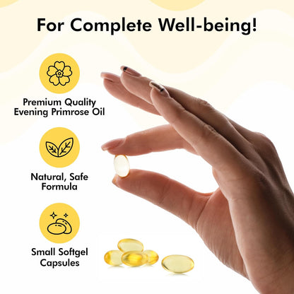 Fytika Epo 1000 Evening Primrose Oil and Tocotrienol Capsules | For Healthy and Acne free Skin | Supports Hormonal Balance in Women | Helpful in PMS & Menopause | Natural Oil Extract 60 Softgels Capsules