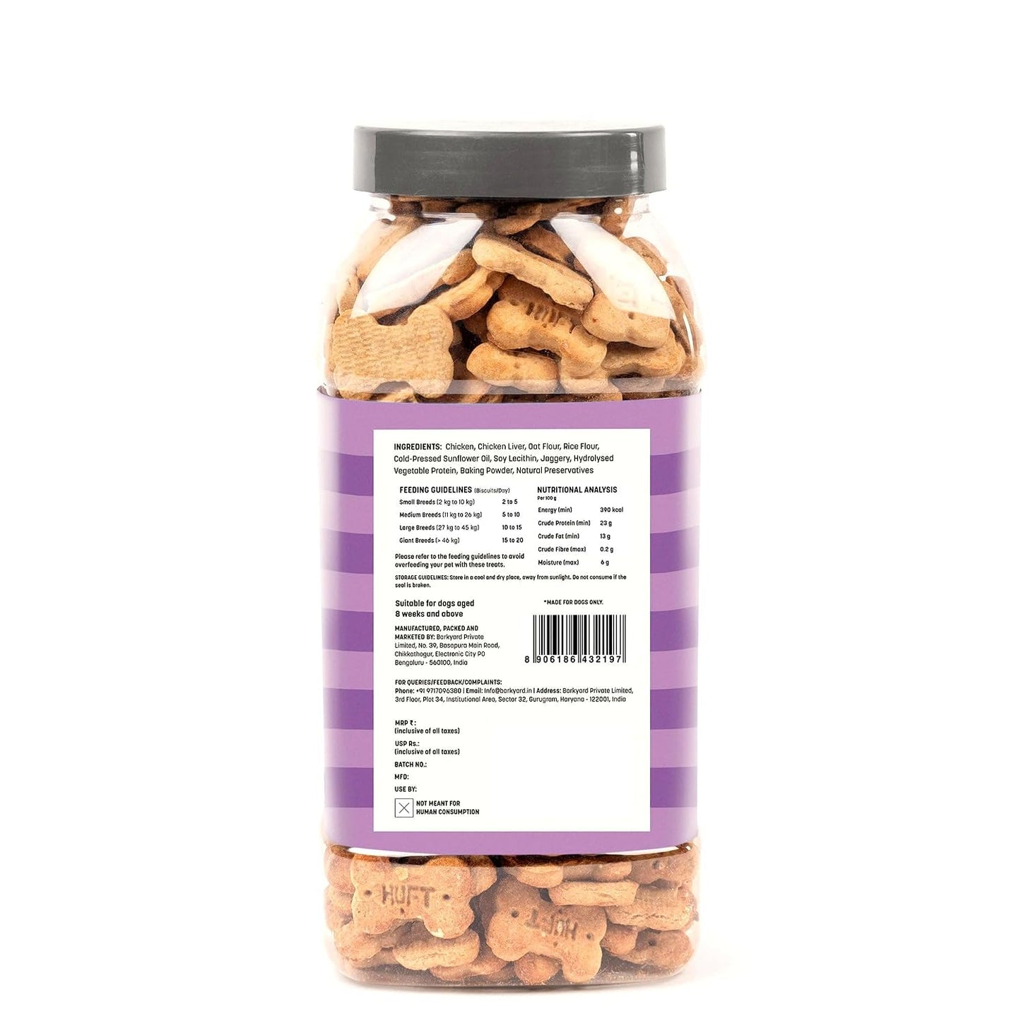 Yummy in My Tummy by HUFT Chicken Liver Dog Biscuits – 800 gm | Crunchy Treats for Puppies & Adult Dogs | High-Protein Snack | Made with Real Ingredients | Ideal Training Treat for All Breeds Dogs