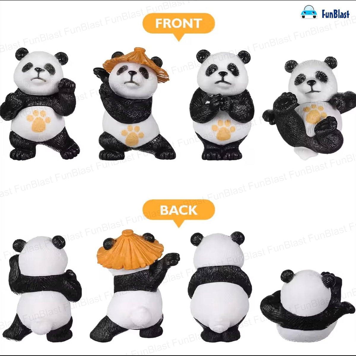 Panda Miniature Figurines - Decorative Showpiece, Gift for Him/Her, Diwali Deepwali New Year Home Decor, Bedroom, Living Room, Office, Table, Car Dashboard (Style-C)