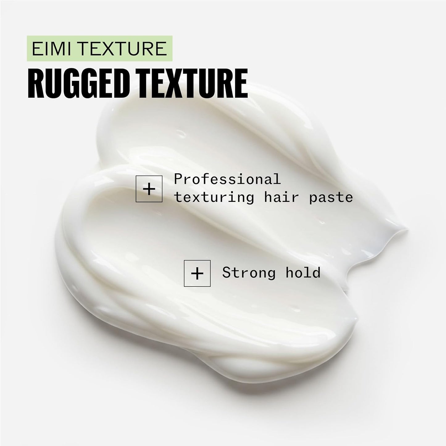 Textured hair paste with 'Eimi Texture' branding on a white background