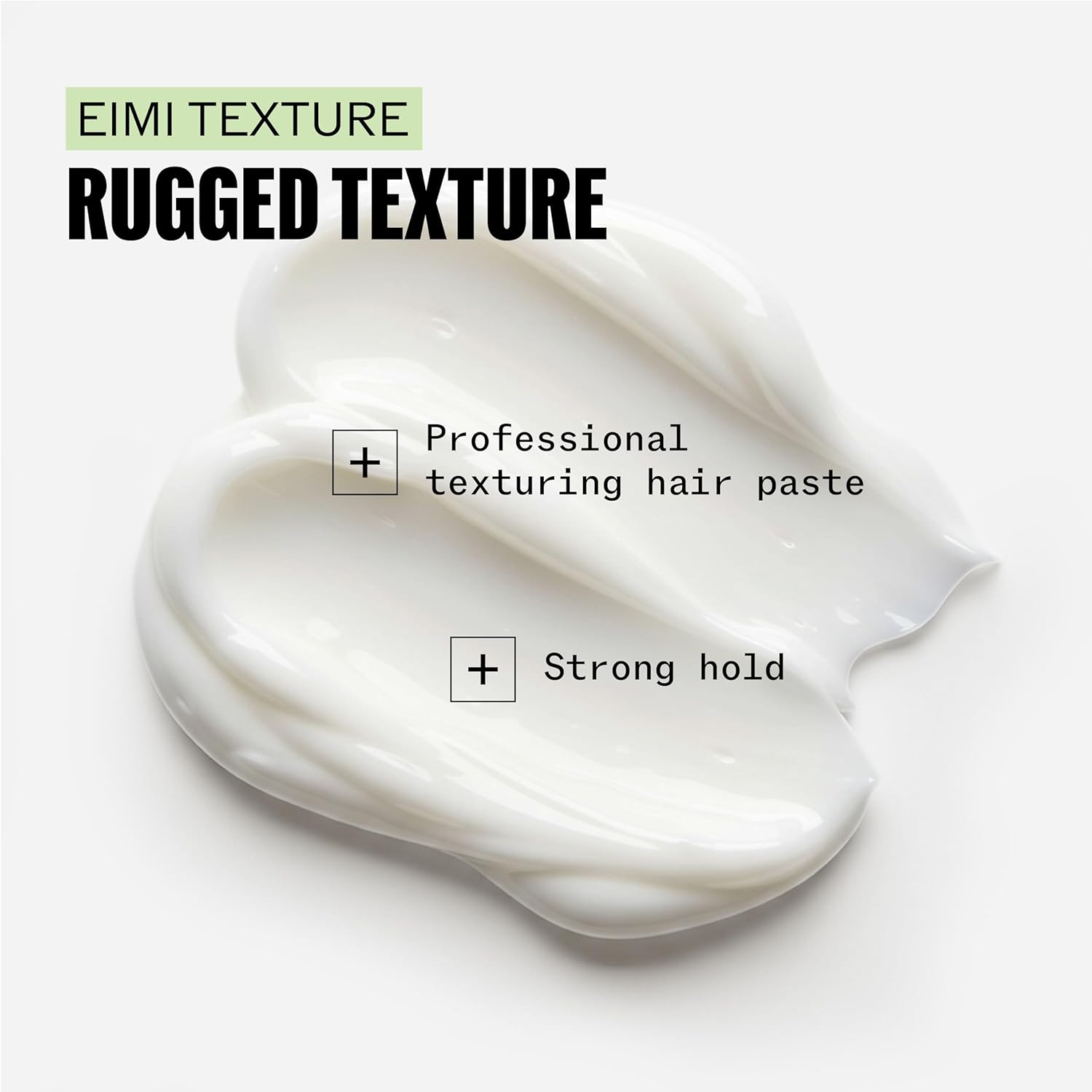 Textured hair paste with 'Eimi Texture' branding on a white background