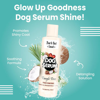 BARK OUT LOUD By Vivaldis - Dog Serum For Tangle-Free, Linseed, Coconut & Grapeseed Oil For Shiny Coats, Anti Frizz Formula To Manage Knots (100 Milliliter)