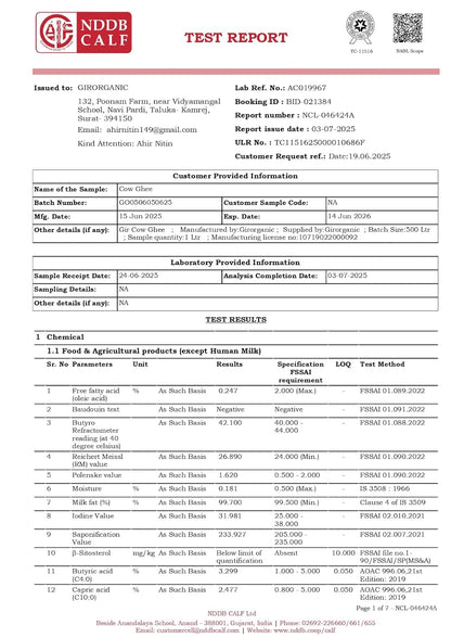 GirOrganic A2 Pure Ghee | 100% Gir Cow Ghee | Vedic Bilona Method | Grassfed, Cultured, Premium & Traditional Ghee | Immunity Booster