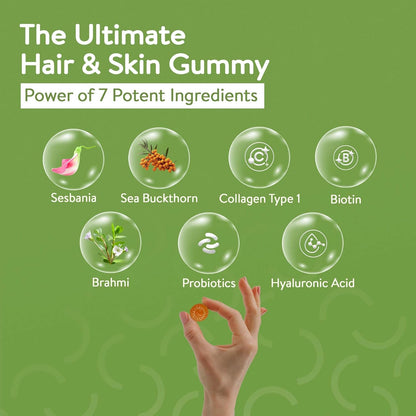 Happy Cultures Grow and Glow Gummies for Hair Growth, Skin Glow, Strong Nails Contains Biotin, Probiotics, Hyaluronic acid, Collagen, No Added Sugar - Orange Flavor, 30 Gummies (Pack of 1)
