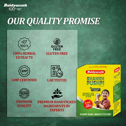 Baidyanath Shankhapushpi Sharbat - 450 ml with Free Sharbat - 220 ml