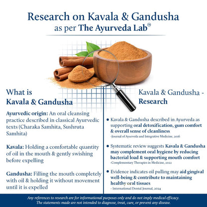 Blue Nectar Cinnamon Mouth Pulling Oil for Kavala Gandusha Oral Hygiene Ritual | Ayurvedic Mouth Wash Liquid for Bad Breath Remover, Oral Care & Gum Care Support (9 Herbs, 200ml)