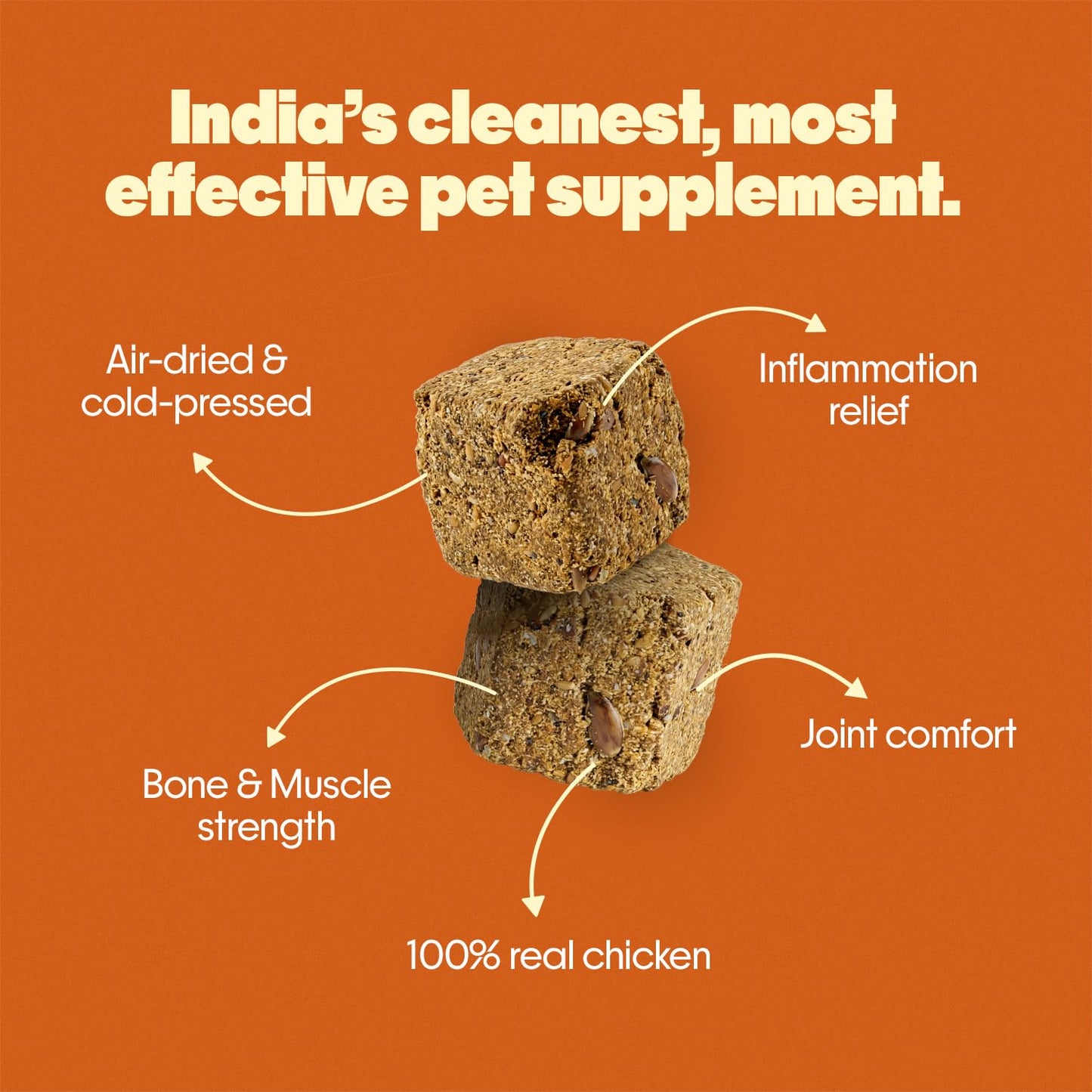 Hope Hip & Joint Health Supplement Dogs 30 Chicken hoplets| Pet Chews with Glucosamine, Chondroitin, MSM, Turmeric| Cold-Pressed | Air-Dried | Hypoallergenic| Dog Supplement |Honest Pet Co