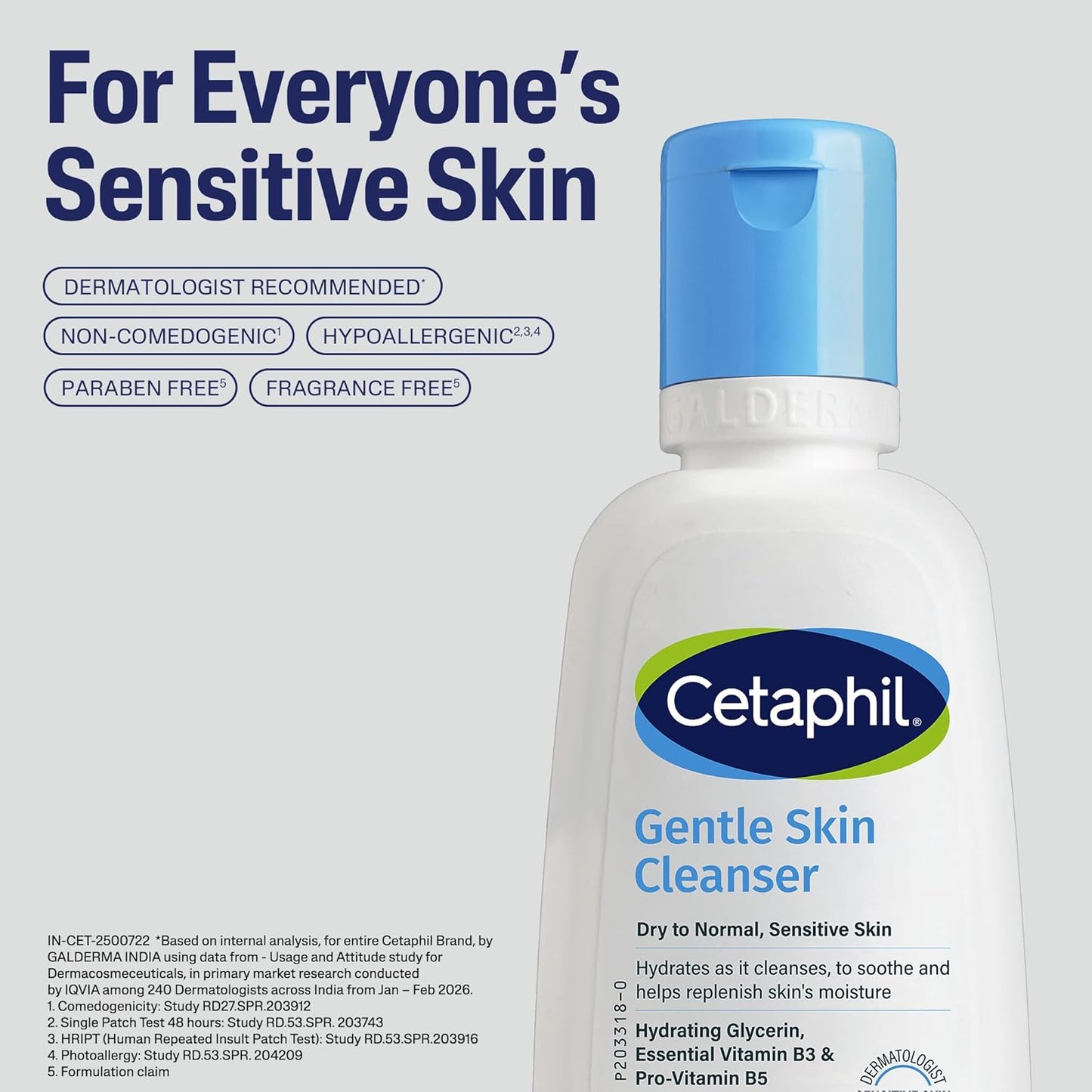 Cetaphil Gentle Skin Hydrating Face Wash 59ml, Paraben Free, Sulphate-Free Cleanser with Niacinamide, Vitamin B5 for Dry to Normal, Sensitive Skin