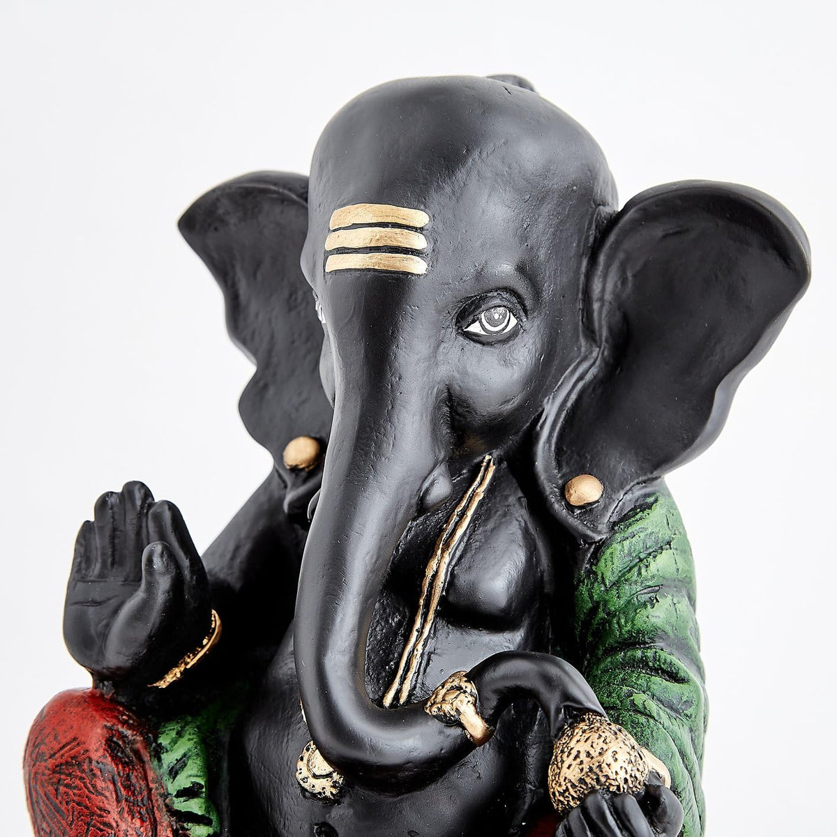 Black Ganesha Idol, Lord Ganesh Statue & Ganpati Murti for Home Decor, Pooja Room, Home Temple, Living Room, Office Desk, Spiritual Showpiece & Festive Decoration