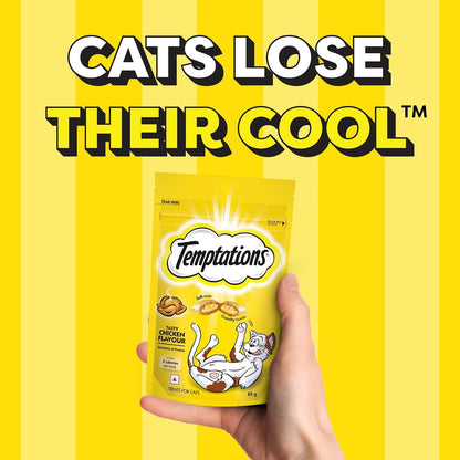 Temptations Crunchy Cat Treats, Tasty Chicken Flavour, 85 g, Goodness of Protein, Vitamins & Minerals, Soft Inside Crunchy Outside
