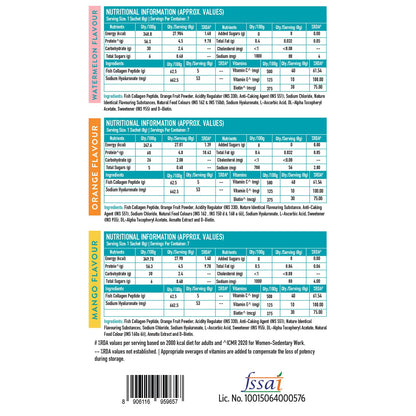 HealthKart hk vitals Marine Collagen Supplements (Multi-Flavour, Pack of 21) |With Biotin, Vitamin C & E | For Healthy Skin, Hair & Nails