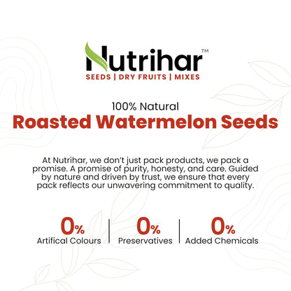 Nutrihar Roasted Watermelon Seeds 100g | Unsalted | No Added Oil | Roasted Magaj Seeds
