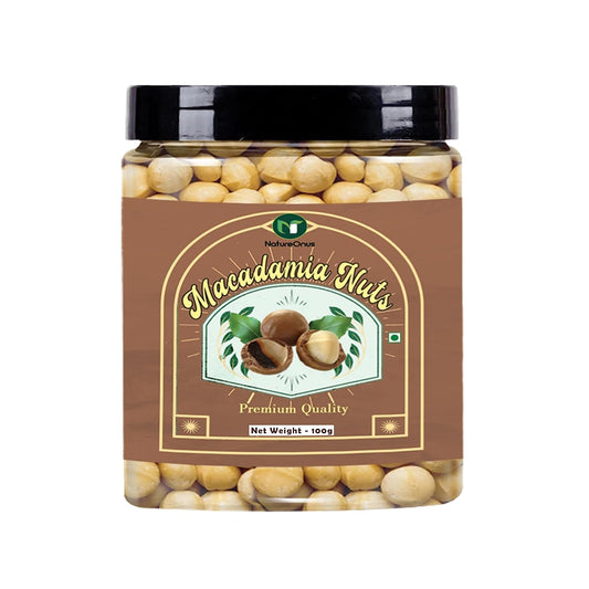 NatureOnus Macadamia Nuts 100gms | No Added Preservatives, Gluten-Free | Additive-Free Snack, Grade A, Crunchy, perfect for guilt-free snacking