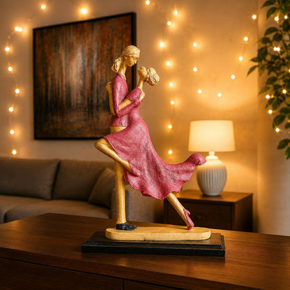 Elegant Dancing Couple Figurine | Resin Home Decor Accent | Luxury Art Piece for Living Room, Dining Room, or Entryway | Romantic and Graceful Design
