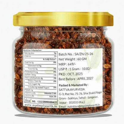 Simply Earth Sea Buckthorn Berries | 100% Natural & Non-GMO | Rich in Vitamin C, Omega 7 & Antioxidants | Boosts Immunity, Skin Glow & Hair Health | No Artificial Flavours - 60g