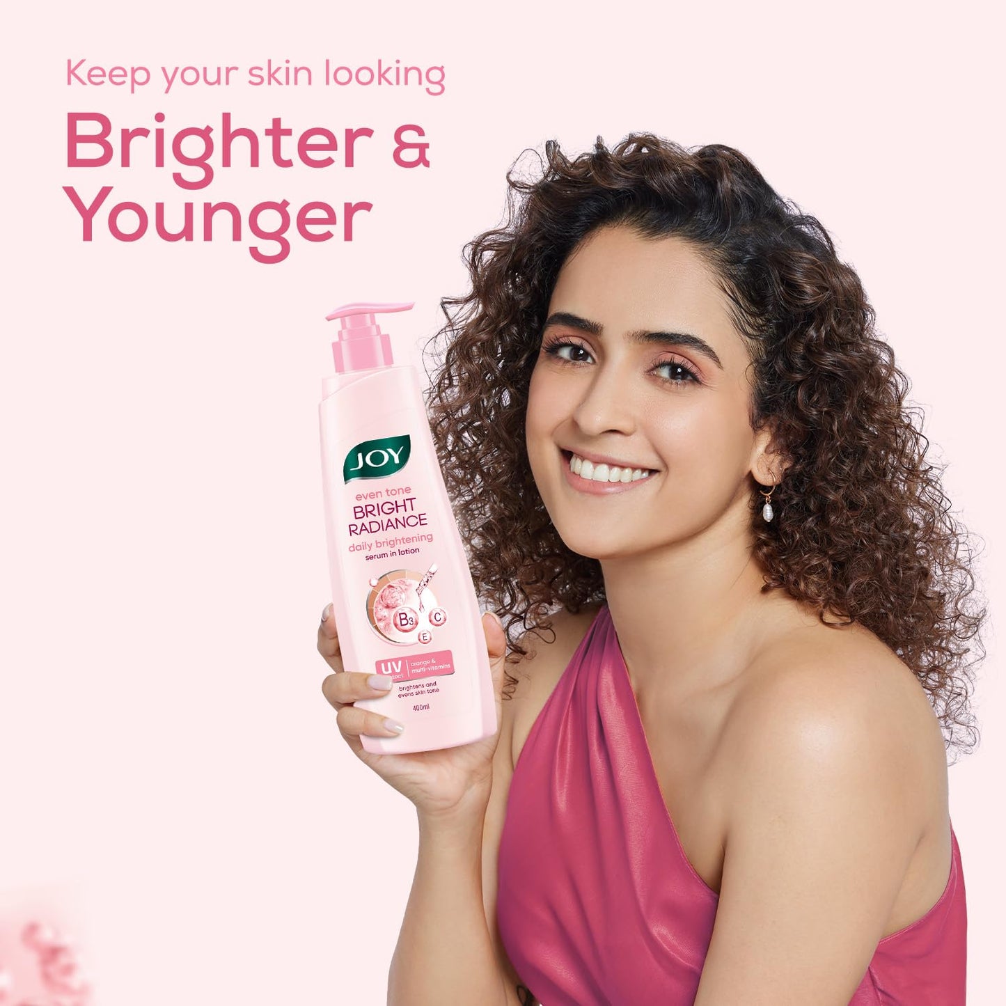 Joy Even Tone Bright Radiance Brightening Winter Body Lotion 400ml | With Niacinamide & Alpha Arbutin | Removes Tan, Dark Spots & Restores Natural Glow | Lightweight, Non Sticky & Non Greasy