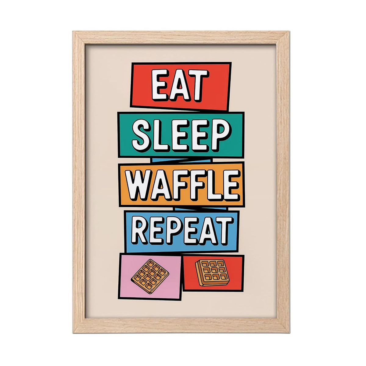 Framed Food Wall Art for Kitchen, Restaurant & Cafe Decor, Natural Synthetic Wood Frame, 300 GSM Premium Art Print, Illustration, 10x13 Inches, ART-6
