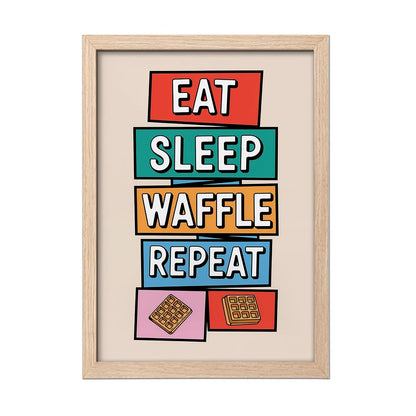 Framed Food Wall Art for Kitchen, Restaurant & Cafe Decor, Natural Synthetic Wood Frame, 300 GSM Premium Art Print, Illustration, 10x13 Inches, ART-6