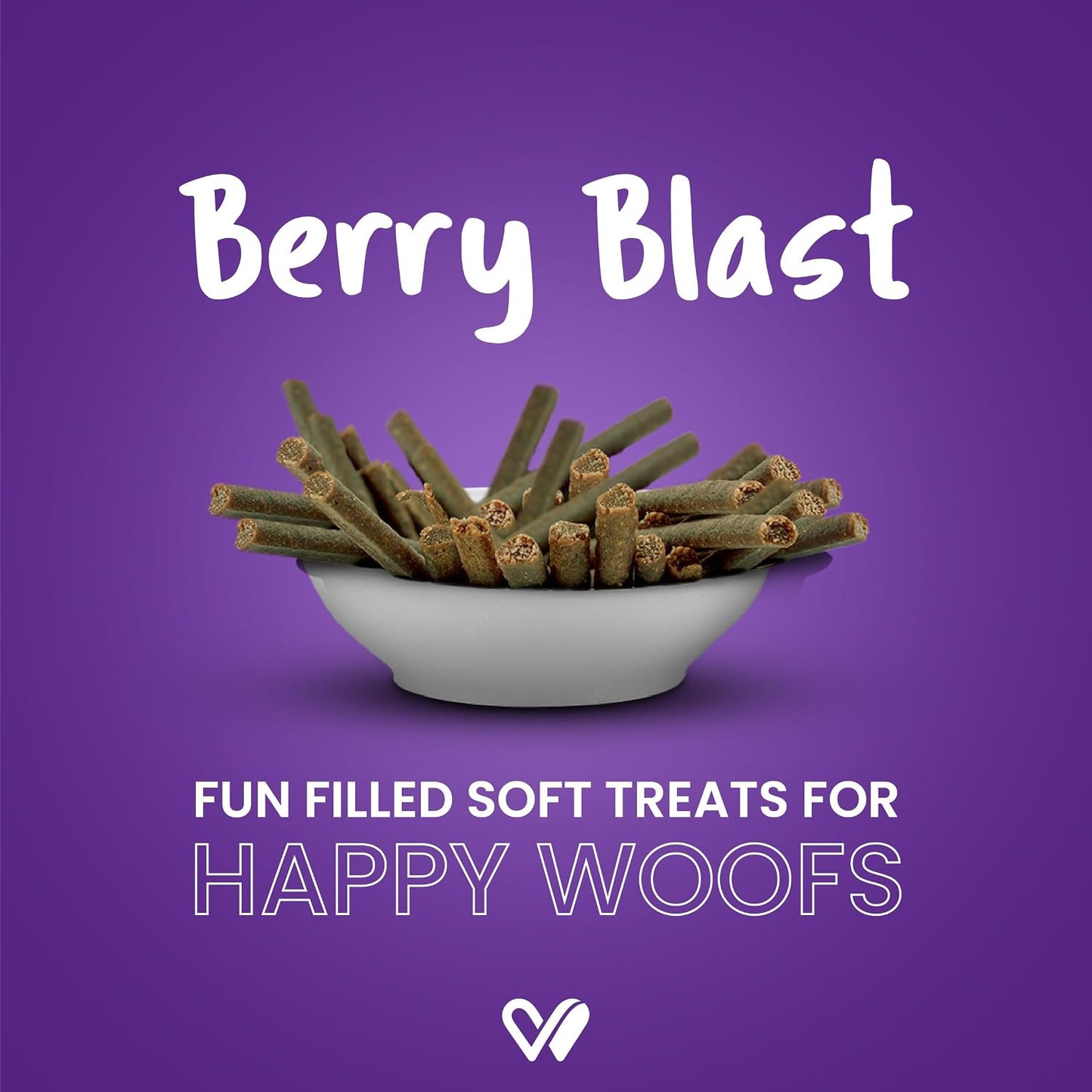 Wiggles Barkstix Dog Treats (Berry Blast, 100g) | Fresh Chicken Soft Chew Sticks for Training Adult Puppies | Boost Healthy Skin & Coat and Anti-Ageing with Ashwagandha and Biotin | for All Breeds