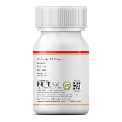 INLIFE Guggul Capsules 400mg | Ayurvedic Herbal Supplement with 2.5% Guggul Sterones - 60 Vegetarian Capsules (Pack of 1)
