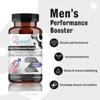 Men's Performance Booster 60 - Capsules - Improve Muscle Strength & Performance, Boost Energy for Men