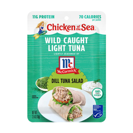 Chicken of the Sea Wild Caught Light Tuna, Dill Tuna Salad, 2.5 oz