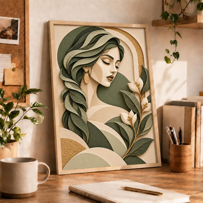 Botanical Woman Face Art- 4
