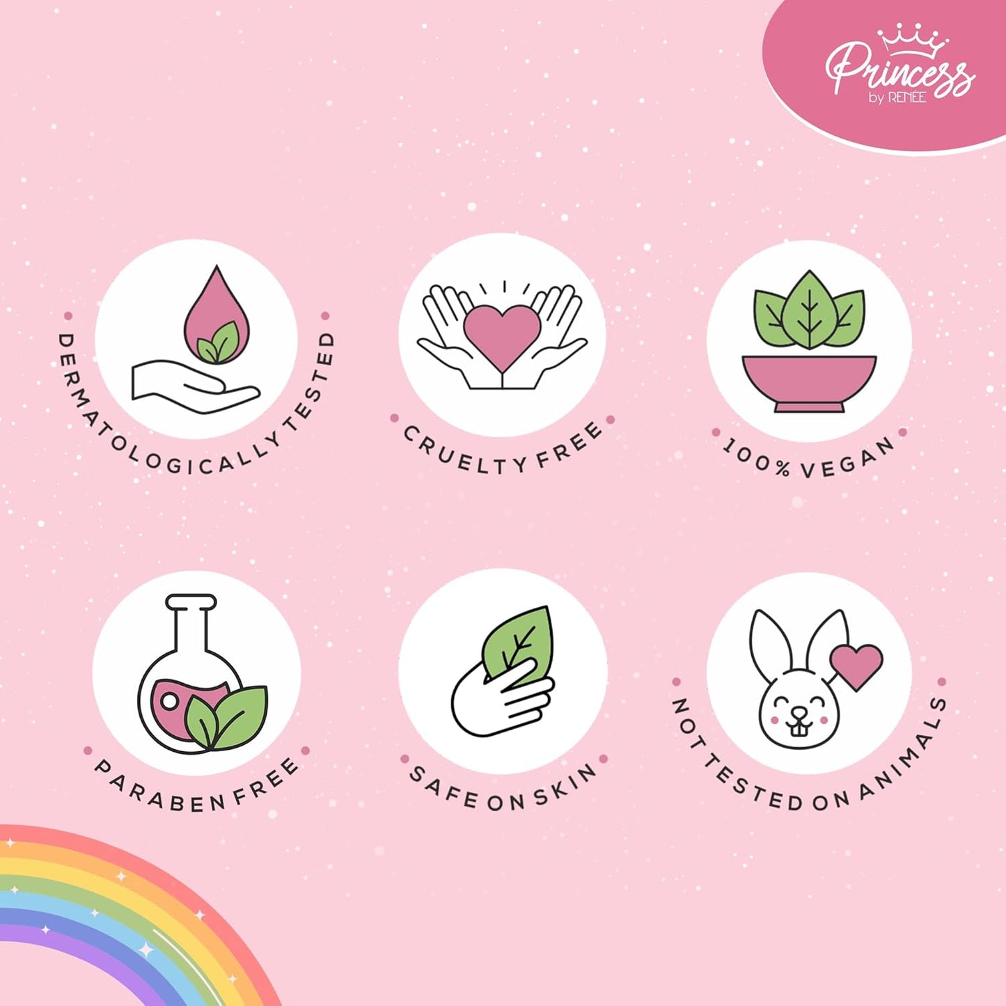 Princess by RENEE Princess Spell Set, Safe & Skin-friendly Lip Care Combo For Preteens | Includes Snowball Lip Balm, Sugar Sparkles Colour Changing Lip Gloss, Bunny Lip Tint