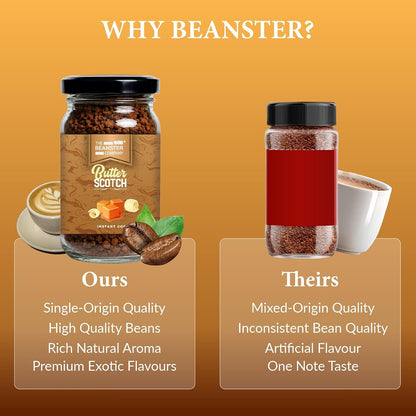 The Beanster Company Butterscotch Flavoured Instant Coffee, 50g