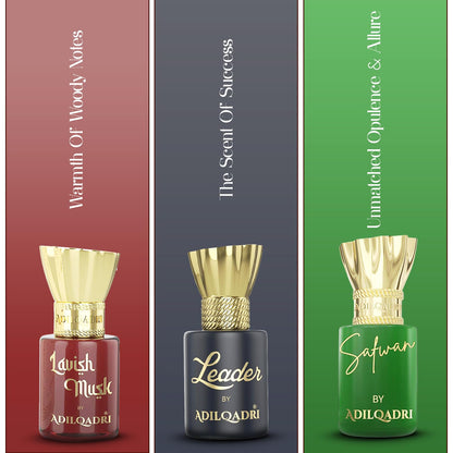 Adilqadri Assorted Luxury Attar Combo Perfume Gift Set for Men & Women (Pack of 6) – Non-Alcoholic Roll-On attar Collection | Long-Lasting Fragrance Set | Gift Hamper for Him & Her | Ideal for Special Occasions | 5.5ml Each
