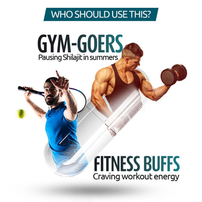 Zandu Shilajit Cool Rush Caps 60N: The 1st Ever Himalayan Shilajit with heat balancing ingredients | All Season Energy | Boost Strength & Stamina | Rich in fulvic acid