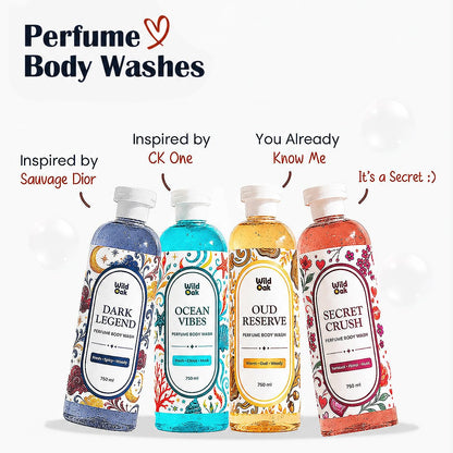 WildOak Detan Body Wash with Walnut Shell Powder for Exfoliation | 750 ml | 2-in-1 BodyWash | Kojic Acid, Alpha Arbutin, Niacinamide, Saffron & Sandalwood | Brightening Shower Gel with Scrubbing Beads