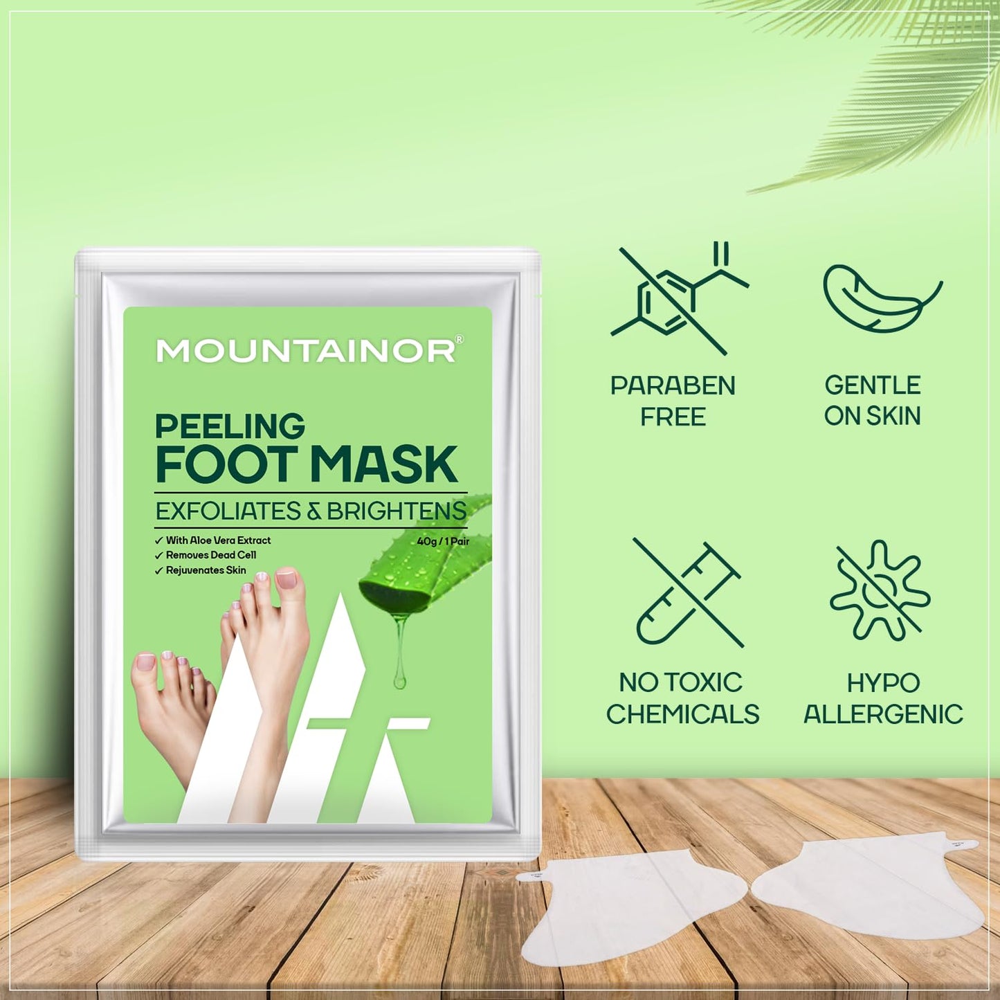 MOUNTAINOR Peeling Foot Mask Exfoliates & Brightens, Remove Dead Cell, Rejuvenates Skin For Men And Women 40gm 1 Pair