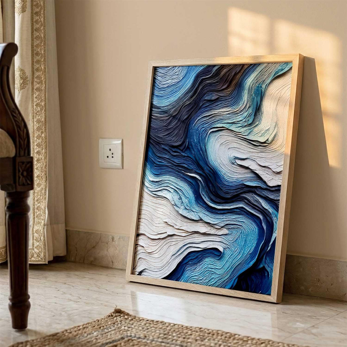 Abstract WALL Framed Painting | Big Aesthetic WALL Framed Paintings for Living Room Bedroom Wall Decor (13x17 inch)