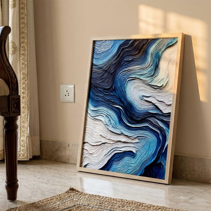 Abstract WALL Framed Painting | Big Aesthetic WALL Framed Paintings for Living Room Bedroom Wall Decor (13x17 inch)