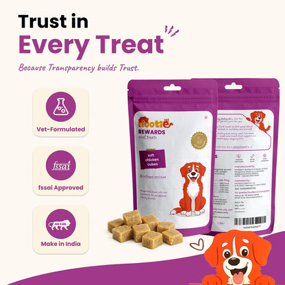 Nootie Rewards Soft Chicken Cubes for Dogs 50g | High Protein Dog Treats