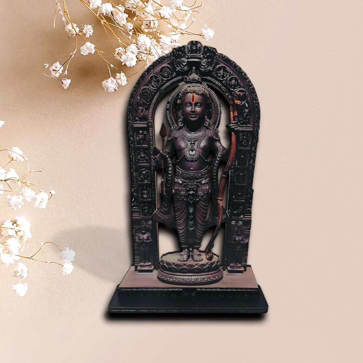 paintings Ram Lalla MDF Cutout of Ram Lalla Statue in Ayodhya Mandir (2D), Idol Home Decor, Divine Gifts, Big Size Ram Lalla Statue 8 inch x 5 inch