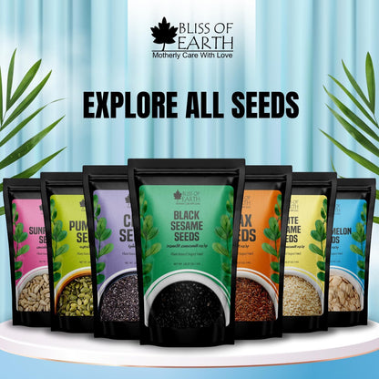 Bliss of Earth 1kg unhulled Black Sesame Seeds, Kaale Til, Fresh & Organic Fully Fiber Rich Great for Cooking & Baking