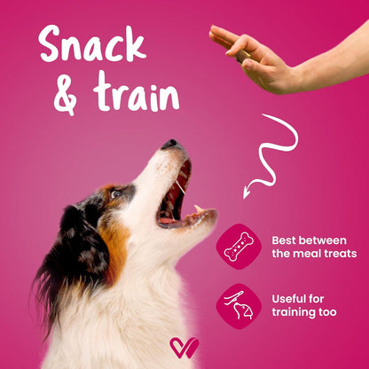 Wiggles Barkstix Dog Treats (Chicken & Strawberry, 100G) | Fresh Chicken Soft Chew Sticks for Training Adult Puppies | Provides Hip and Joint Support with Rosehip Extract and Turmeric | For All Breeds