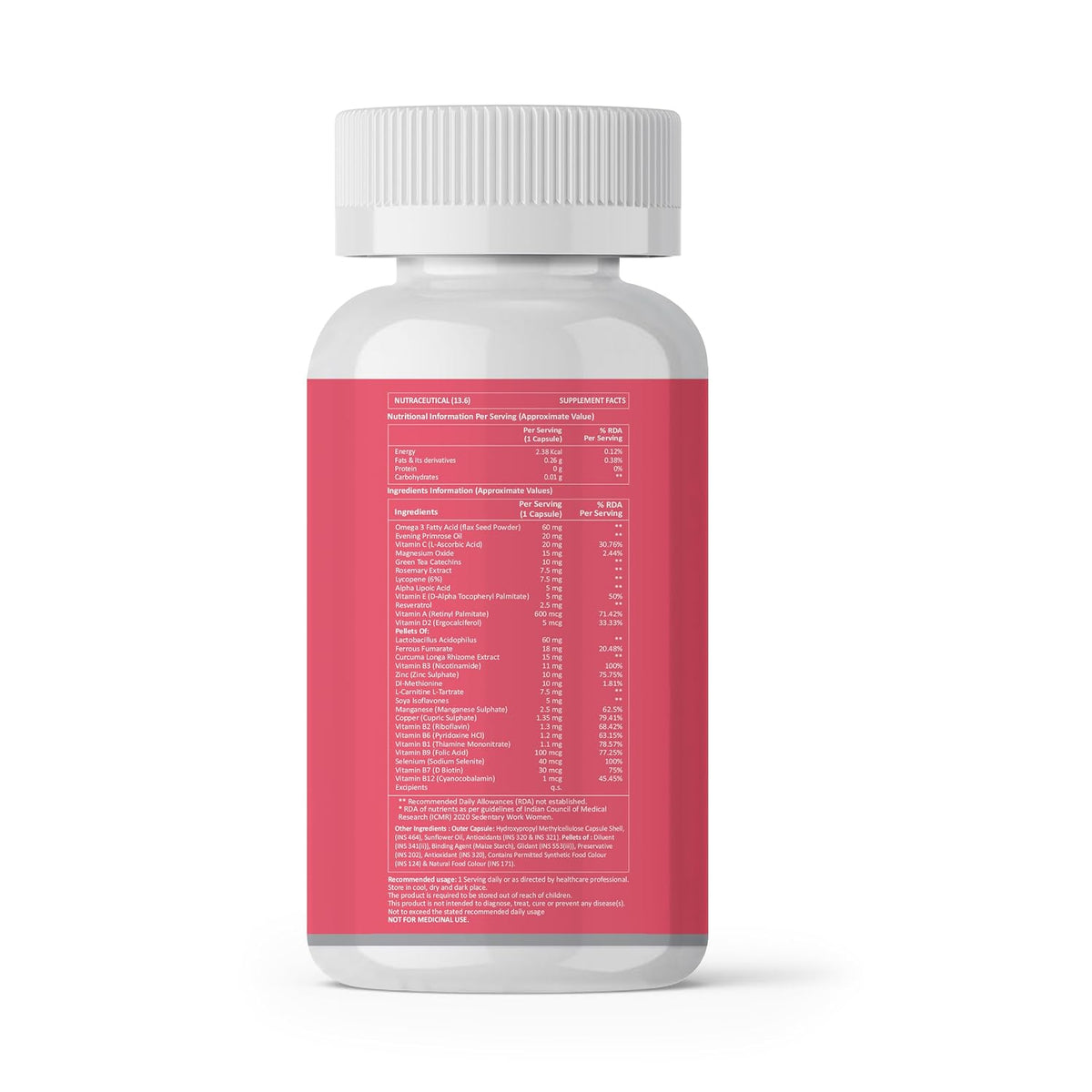 Fixuphealth Multivitamin Capsules for Women | Multivitamin with Probiotics, Omega 3, Evening Primrose Oil, Vitamins C, B12, Magnesium & Zinc | Immunity, Energy & Daily Wellness Support | 60 Capsules