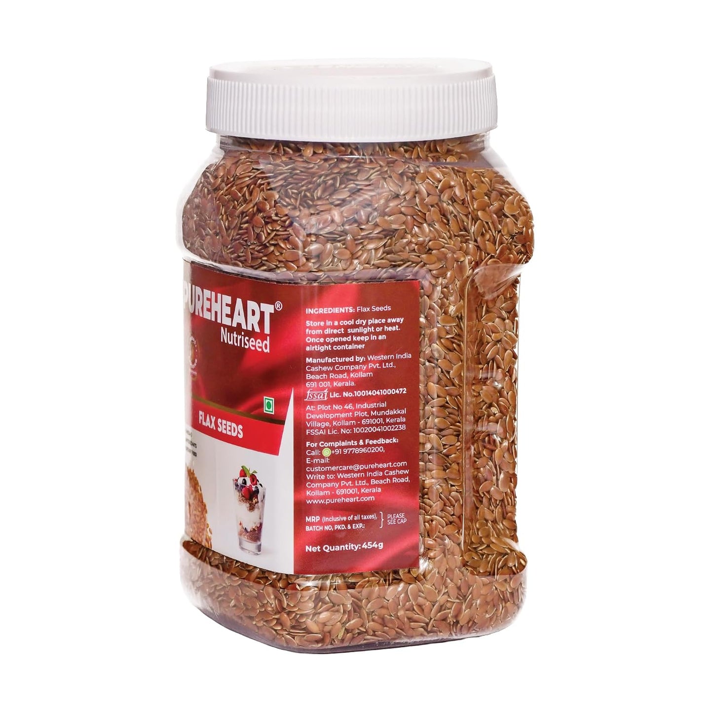 Pureheart Premium Raw Flax Seeds 454 gm | Alsi Seeds for Eating | Rich in Omega 3 Fatty Acids Magnesium Iron Dietary Fibre Protein | Supports Hair Growth Heart Health & Digestion
