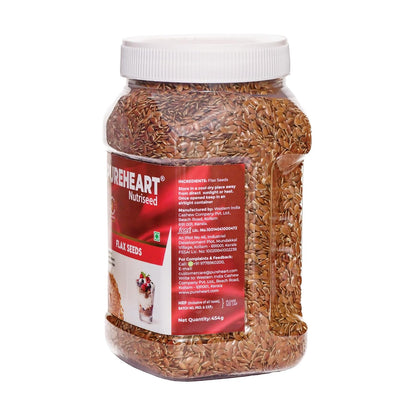 Pureheart Premium Raw Flax Seeds 454 gm | Alsi Seeds for Eating | Rich in Omega 3 Fatty Acids Magnesium Iron Dietary Fibre Protein | Supports Hair Growth Heart Health & Digestion