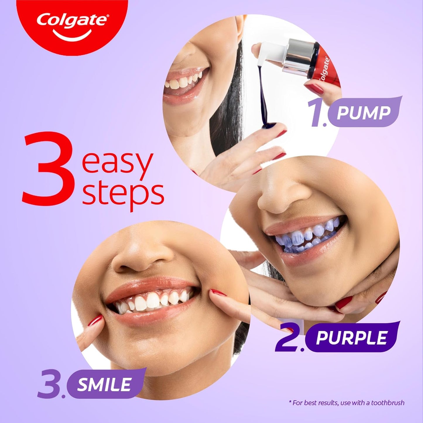 Colgate Visible White Purple Toothpaste (100g+20g) + Colgate Visible White Purple Teeth Whitening Serum, 40ml