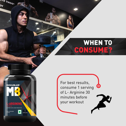 MuscleBlaze L-Arginine (90 Capsules) | Supports Nitric Oxide Production