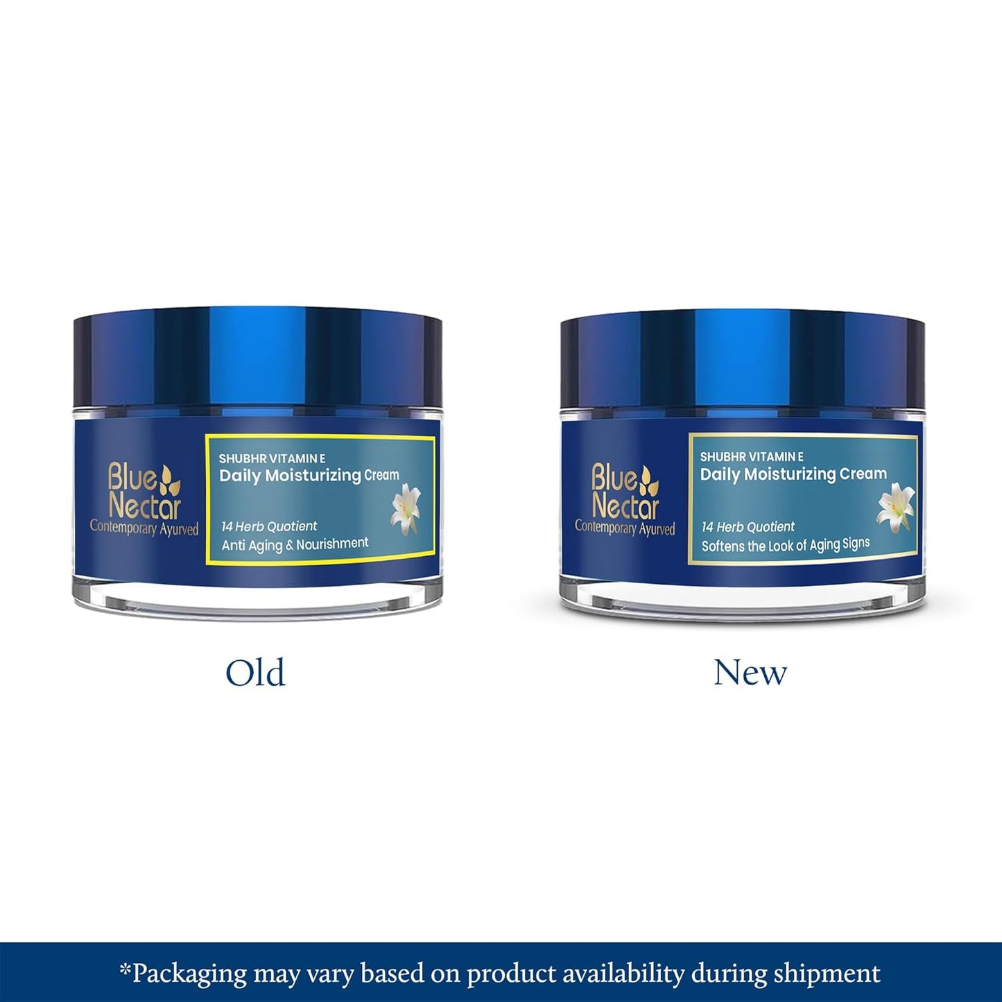 Blue Nectar Anti Aging Cream for Women for Wrinkles Fine Lines with Plant Based Vitamin C Vitamin E (14 Herbs, 50g)