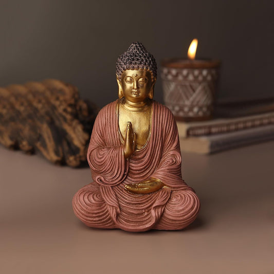 Buddha Statue | Decoration Items for Living Room | Showpiece for Home Decor Living Room | Buddha Idol (Pink: L11xW9xH16 cm)
