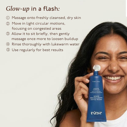 Asaya Fresh Start Smoothening Scrub | Face Exfoliator for Instant Glow-Up | Exfoliating Face & Body | AHA BHA | Dead Skin Remover for Pores, Blackheads & Uneven Skin - 70gm