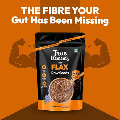 True Elements Flax Seeds 900g - Alsi Seeds | Flax Seeds for Hair Growth | Raw Seeds for Eating | Source of Iron & Dietary Fibre | Source of Iron | Rich in Protein