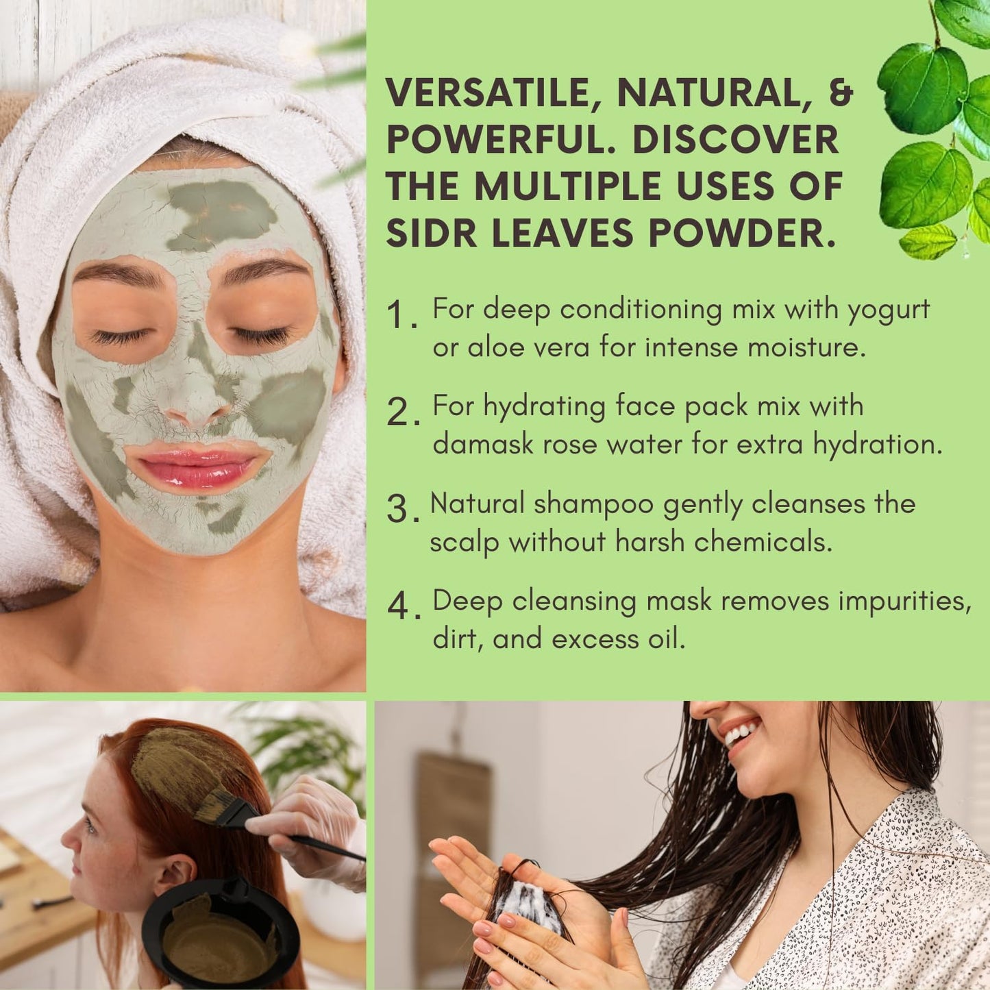 Bliss of Earth Sidr Powder For Hair, 100gm, Handpicked Sidr leaves, Pure Beri Leaves Powder For Hair & Skin