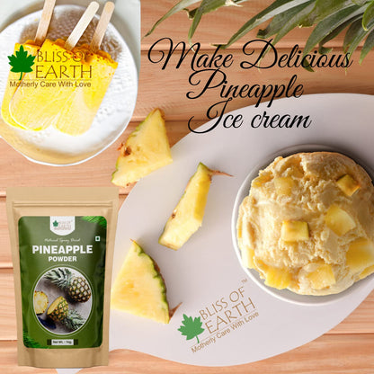 Bliss of Earth Pineapple Powder Natural Spray Dried Great for Juices, Jams, Cake, Ice Cream, & Energy Drinks (pineapple, 200)